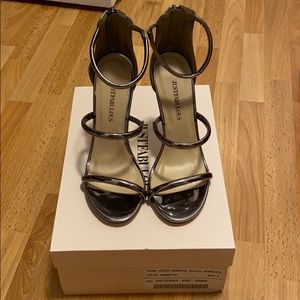 High Heeled Sandals- Sylvana, Gunmetal Size 6